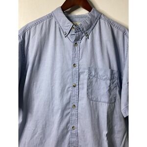 Penmans Short Sleeve Button‎ Down Men's Shirt Light Blue Size Large